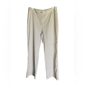 Chico’s Travel-Ready “Secret Stretch” Tan Striped Straight Leg (Size 2 = 12)